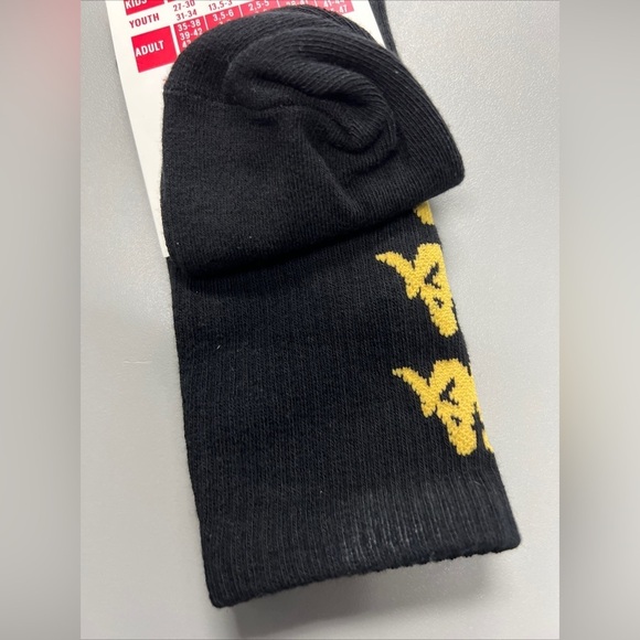 New Unisex Kappa Designer Street Style Logo Crew Cut Socks Black S 3-6 - Picture 4 of 7